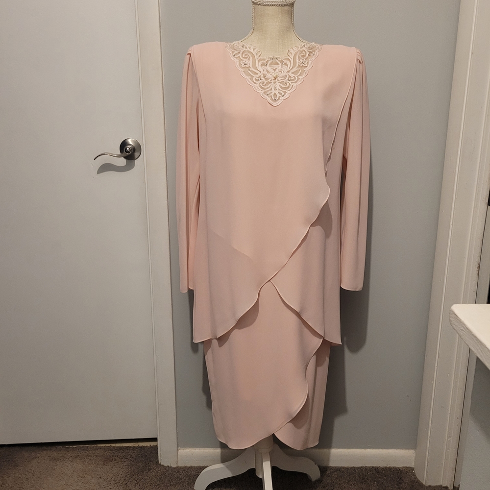 Ursula of Switzerland Blush Long Sleeve Layered Dress